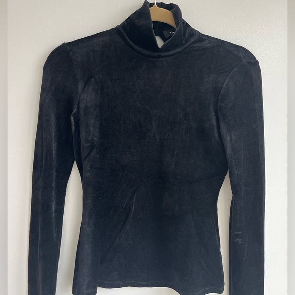Theory Tops Theory Black Velvet Turtleneck Poshmark